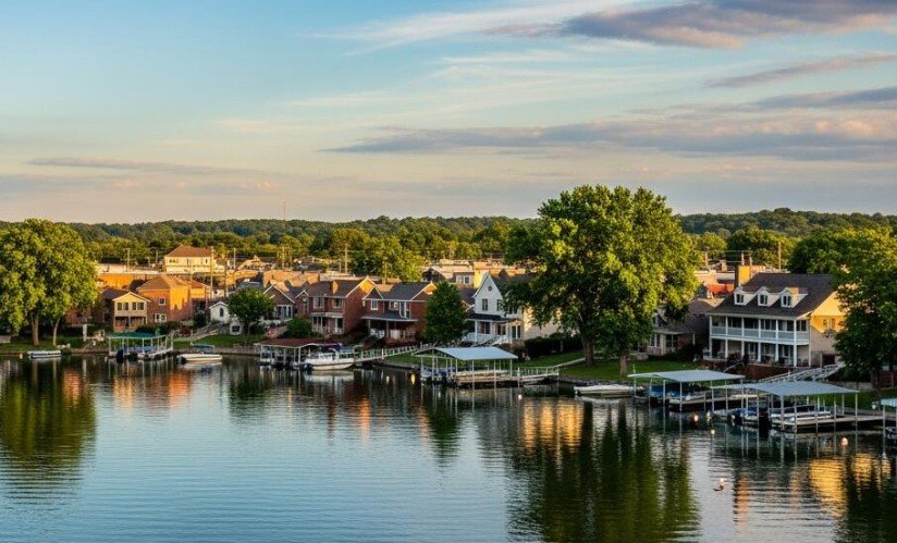Lake Saint Louis Missouri community landscape and residential homes